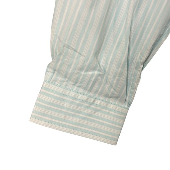 Cinch Men's XXL Button-Down Western Shirt Stripes White & Light Blue NWT - Picture 3 of 13